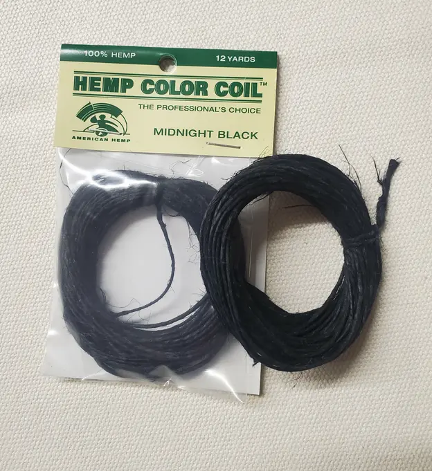 [T-HT-12Y1MM-MB] 100% Hemp Twine 1 mm (20#) - Various Colors (Midnight Black)